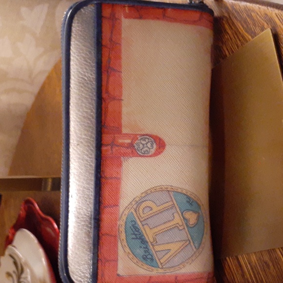 BRIGHTON LEATHER VIP WALLET HANDPAINTED EUC - Picture 2 of 15